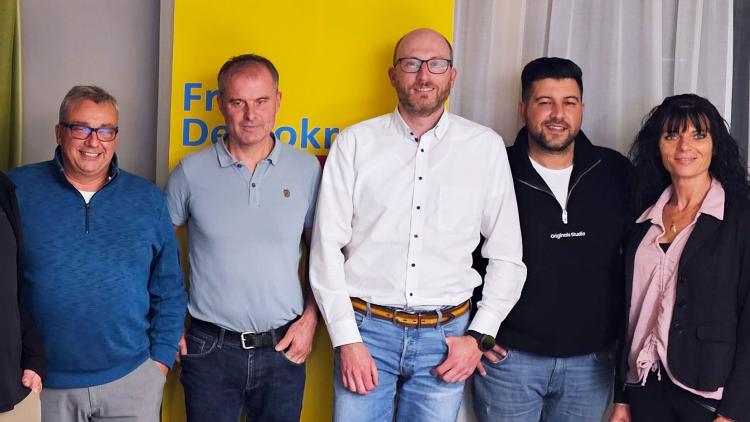 Teilnehmer der Veranstaltung (v.l.n.r.): Alexander Ort, Frank Höfle, Sebastian Scherer, Mehrdad Balaei und Manuela Cugovcan.