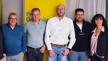 Teilnehmer der Veranstaltung (v.l.n.r.): Alexander Ort, Frank Höfle, Sebastian Scherer, Mehrdad Balaei und Manuela Cugovcan.